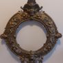 Stunning Pair of Antique Highly Detailed Rococo/Late Baroque Solid Cast Brass Round Mirror Frames with Cherubs Head, Satyr, Flowers and Foliage, One with Mirror and One Without Mirror, Circa 19th Century Image 5