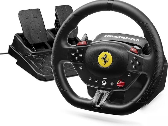 T98 Racing Wheel Ferrari 296 GTS Edition  Magnetic T2PM Pedals  240 Rotation 3 Driving Profiles  Official Xbox & PC Licensed Steering Wheel  Immersive Sim Racing Gear  Black