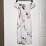 Ted Baker White Floral Bodycon Bardot Dress Off Shoulder Size 1/8UK/36EU Image 10