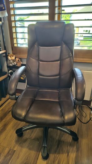Good quality brown leather office swivel chair