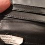 black faux leather wallet,featuring three embroidered Japanese Kokeshi doll Image 3
