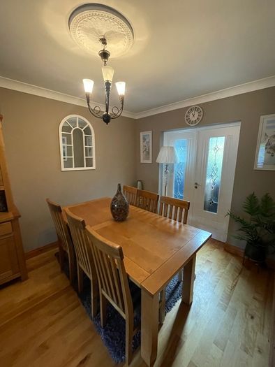 Solid Birch Wood Dining Table & 6 Chairs