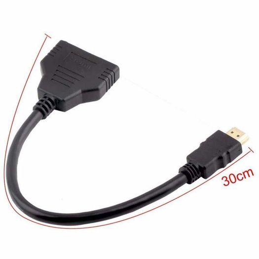 HDMI 4K@60Hz (Male) to 2xHDMI (Female) Splitter Extension Gold Plated Cable Adapter (Brand New/Warranty)
