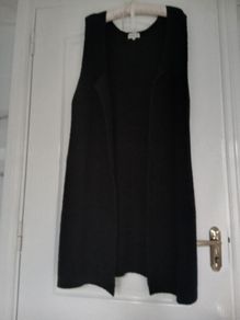 Pepaloves Long Black Sleeveless Cardigan