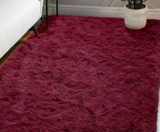 Soft Area Rugs for Living Room, Plush Fluffy Bedroom Rug, Non-slip Shaggy Rugs for Dorm Teens Room Decor, Modern Indoor Furry Carpets for Playroom Study Office, 200x230 cm, Wine Red
