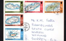 1989 Alderney 250th Anniversary of Batside's Survey of Alderney Commemorative Stamps on Alderney Postcard with first day of issue cancel. Probably unique