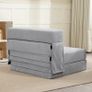 Floor sofa, upholstered couch, convertible to mattress, foam, cushion, Light Gray Image 4