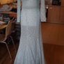 Debs dress - Embellished pearl & diamond cocktail evening maxi dress w train size 10/12 Mint Green Image 6