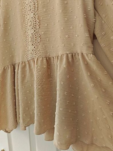 Beige blouse casual long sleeve, blouse,  summer , light material