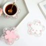 2Pcs Pvc Soft Sakura Coaster Pads Table Bowl Mats Home Christmas Wedding Decor Heat Resistant Placemat for Dining,2Pcs,Diameter 11.5Cm Image 2