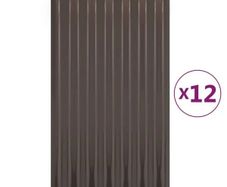Roof Panels 12 pcs Galvanised Steel Brown 60x36 cm