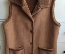 RABE Luxury Faux Suede & Shearling Gilet Bodywarmer   Size 42