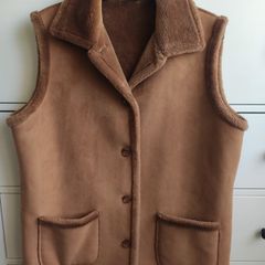 RABE Luxury Faux Suede & Shearling Gilet Bodywarmer   Size 42