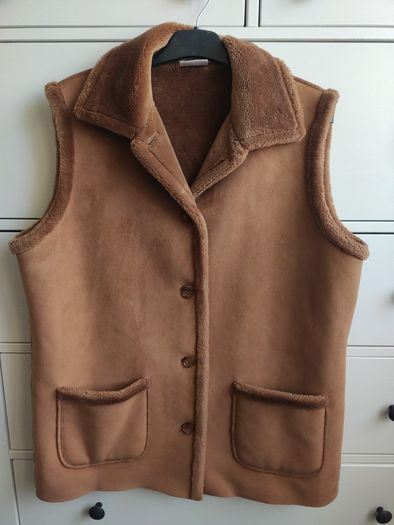 RABE Luxury Faux Suede & Shearling Gilet Bodywarmer   Size 42