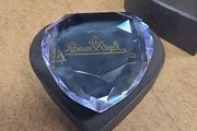 Glass crystal heart shaped