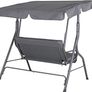 Hollywood Hammock  Swing Adjustable Sun Canopy Non-Slip Feet Cushion Balcony Patio Garden Swing Bench Seat Backrest 140 cm Anthracite Image 5