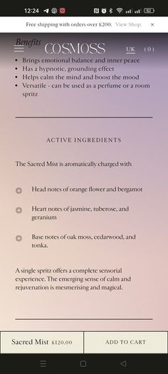 Cosmoss Sacred Mist EDP