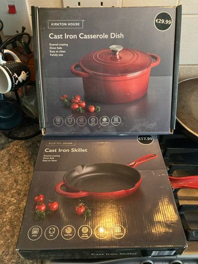 Cast Iron: Skillet and Casserole Dish (Aldi)