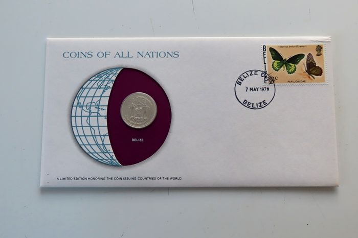 Rare Belize 1979 Coin Stamp cover BUNC Motmot only 808 coins made