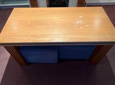 Solid Wood Coffee Table with 2 Stools