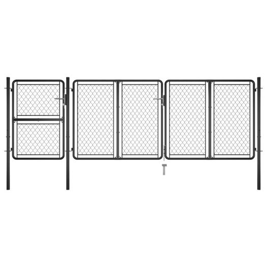 Garden Gate Steel 125x395 cm Anthracite