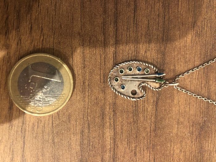 Vintage artist palette necklace