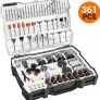 Rotary Tool Accessories Kit 361 Pieces 1/8"(3.2mm) Diameter Shanks Universal Fitment for Easy Cutting, Grinding, Sanding, Sharpening, Carving and Polishing Image 2
