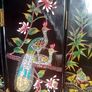 Vintage mid century minature lacquer chinoiserie folding screen Image 7