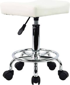NEW SALE | Square Rolling Stool PU Leather Height Adjustable Swivel Massage SPA Salon Stools Task Chair with Wheels