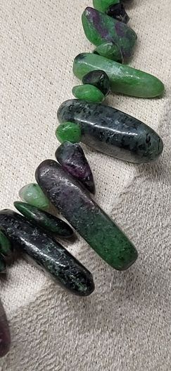 Ruby Zoisite Necklace (Size - 20) in Rhodium Pure Yellow Brass 300.00 ct.