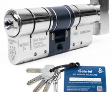 Federal Gabriel 3 Star Euro Cylinder Thumb Turn Door Lock Chrome - Maximum Security 40T/45
