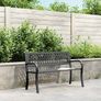 Garden Bench Black 120 cm Steel Image 2