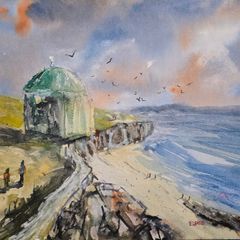 Mussenden Temple Antrim watercolour