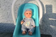 Baby doll in car carrier seat set