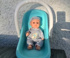 Baby doll in car carrier seat set