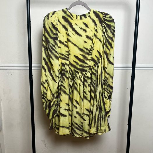 Rotate Alison Tiger Print Mini Dress Sz 8UK 4US S Long Sleeve Flowy Party