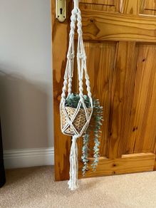Crochet hanging plant holders x 3