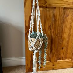 Crochet hanging plant holders x 3