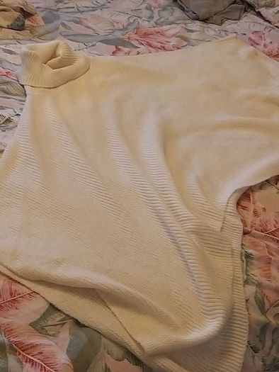 Cream Polo Neck Poncho