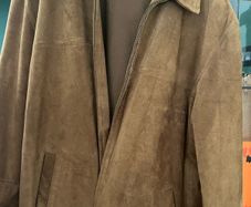 mens bomber jacket zip up suede feel