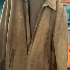 mens bomber jacket zip up suede feel