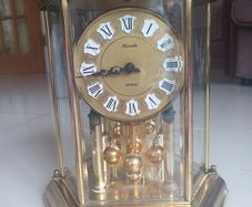 Vintage 70's Kundo Kieninger & Obergfell Brass/Glass Clock.