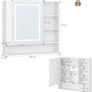 Bathroom Mirror Cabinet with LED Lighting and Socket With Shelves Image 4