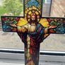 Stained glass look Jesus on cross Image 3