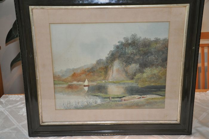 British school of watercolor painting 19th centuries.