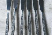 Vintage Collectible Souvenir Spoons  and set 6 Vintage Stainless Steel Butter Spreader Knives