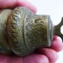 Vintage Brass Bell Etched Ornate Leaf Feather Image 4