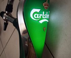 chrome lighting Carlsberg pub beer tap and tray