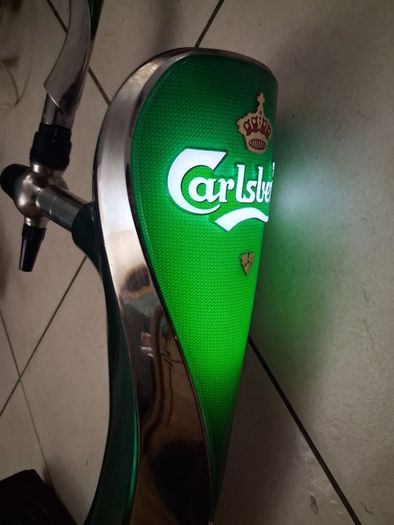 chrome lighting Carlsberg pub beer tap and tray