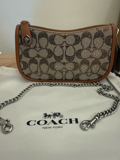 Coach limited re-edition swinger bag 20 in signature crystal jaquard
